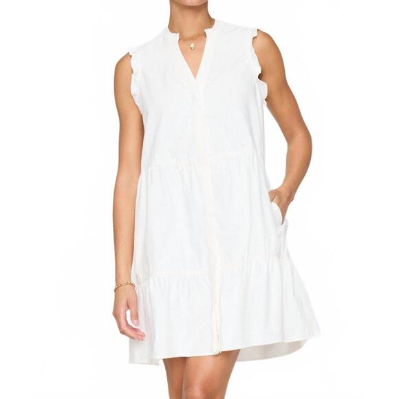 NEW BROCHU WALKER viola dress in ivory